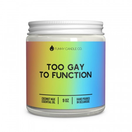 Too Gay To Function Candle - Funny LGBTQ candle