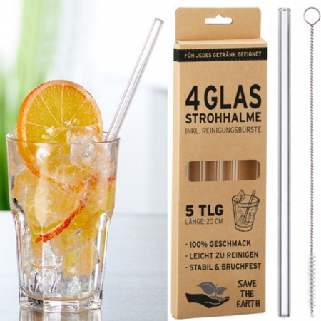 Drinking straw glass - set of 4