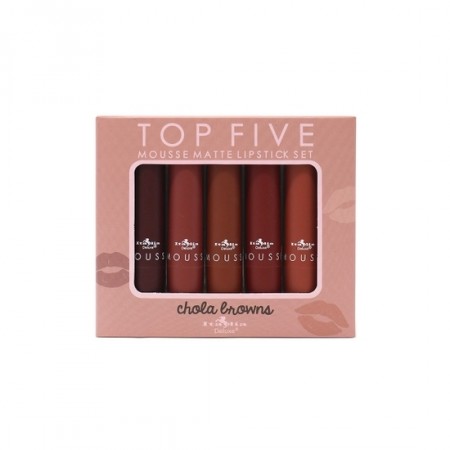Italia Deluxe Top Five Mousse Matte Lipstick Set- brun